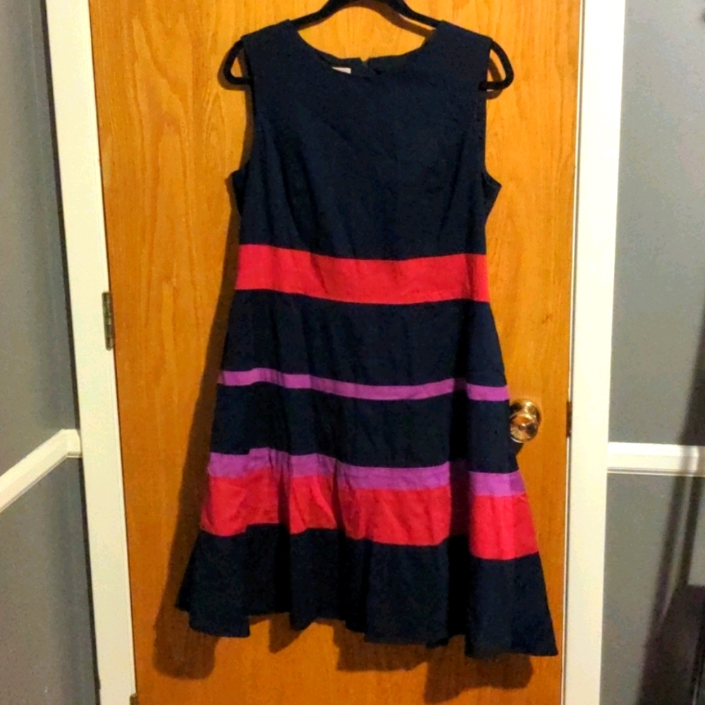 Anne Klein Color Block Dress Sz 14